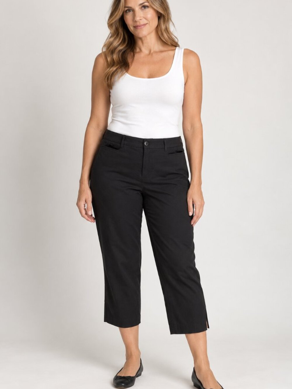Talbots Perfect Skimmer Curvy Black Crop Pants Size 14 Stretch Fit 2019